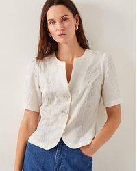 Monsoon - Eliza Short Sleeve Jacquard Top - Lyst