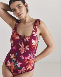MAGISCULPT - Adjustable Tie Strap V Detail Swimsuit - Lyst