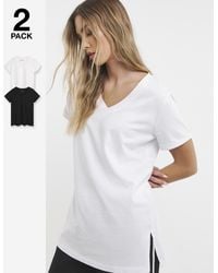 Simply Be - 2 Pack V Neck Longline T-Shirts - Lyst