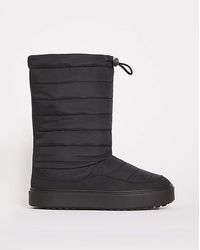 Simply Be - Quilted Nylon Snow Boots Wide - Lyst
