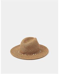 Accessorize - Charm Straw Fedora Hat - Lyst