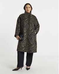 JD Williams - Print Funnel Neck Coat - Lyst