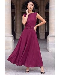 Roman - Roman Belted Fit And Flare Dress - Lyst