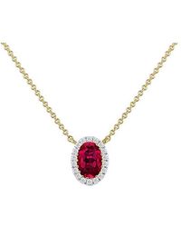 iJewel - 9Ct Lab Diamond Ruby Neclace - Lyst