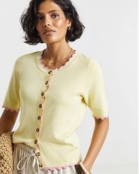 Simply Be - Scallop Detail Short Sleeve Cardigan - Lyst