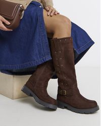 Simply Be - Studded Biker Boots Extra Wide Sc - Lyst