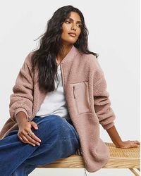 Simply Be - Borg Bomber With Nylon Pocket - Lyst