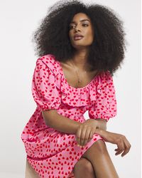 Twisted Wunder - Heart Print Mini Dress - Lyst