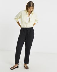 Simply Be - Linen Mix Tapered Trousers - Lyst