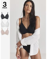 Pretty Secrets - 3 Pack Claire Cotton Full Cup Wired Bras - Lyst