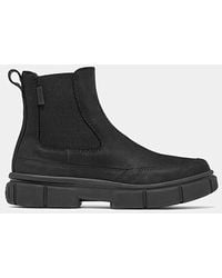 Sorel - Women's Explorer Strttm Black Black Leather Chelsea Boots - Lyst