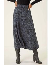 Roman - Roman Abstract Diamond Print Midi Skirt - Lyst