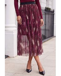 Roman - Roman Abstract Print Mesh Overlay Skirt - Lyst