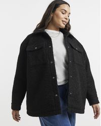 Simply Be - Plush Teddy Pocket Shacket - Lyst