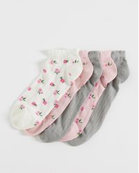 Pretty Secrets - 5 Pack Pointelle Trnr Socks - Lyst