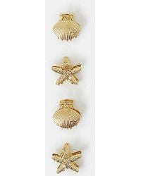 Accessorize - 4-Pack Mini Shell Claw Clips - Lyst