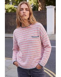 Roman - Roman Stripe Stitch Detail Knit Jumper - Lyst