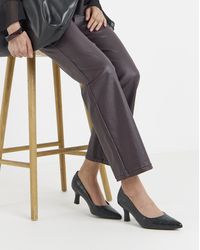 Heavenly Soles - Pointed Toe Kitten Heel Shoe Ex Wide - Lyst