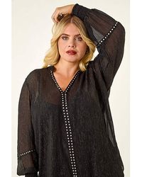 Roman Curve - Shimmer Chiffon Blouse - Lyst