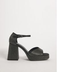 Simply Be - Diamante Platform Heeled Sandals Ex Wide - Lyst
