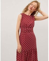 Monsoon - Claire Polka Dot Midi Dress - Lyst