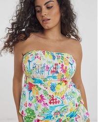 Simply Be - Shirred Detail Tankini Top - Lyst