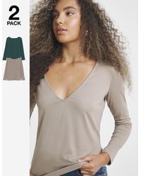 Simply Be - 2 Pack Reversible V Back Tops - Lyst