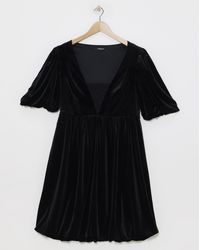 Simply Be - Velour Puffball Skater Dress - Lyst