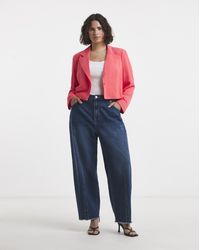 Simply Be - Cropped Linen Look Blazer - Lyst