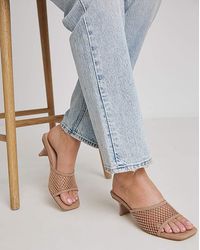 Simply Be - Diamante Mesh Kitten Heel Mule Wide - Lyst