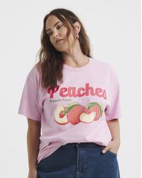 Simply Be - Peaches Slogan T-Shirt - Lyst