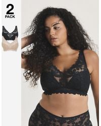 Pretty Secrets - 2 Pack Daisy Lace Plunge Bras - Lyst