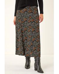 Roman - Roman Leopard Print A-Line Midi Skirt - Lyst