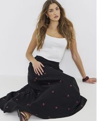 Simply Be - Sbe Embroidered Poplin Midaxi Skirt - Lyst
