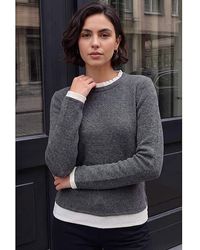 Roman - Roman Frill Contrast Stretch Jersey Top - Lyst
