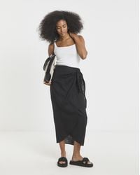 Simply Be - Linen Wrap Midaxi Skirt - Lyst