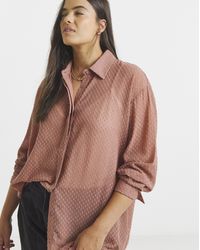 Simply Be - Textured Dobby Shirt With Bow Detail - Lyst