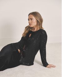 Simply Be - Bow Linear Sequin Cardigan - Lyst