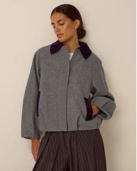 Monsoon - Jess Velvet Trim Bomber Jacket - Lyst