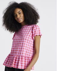 Simply Be - Ruffle Sleeve Peplum Tee - Lyst