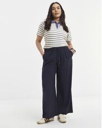 Simply Be - Twill Wide Leg Trousers - Lyst