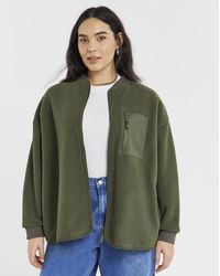 Simply Be - Micro Fleece Bomber Jacket - Lyst
