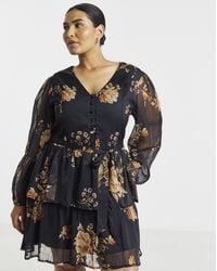 Simply Be - Floral Skater Dress - Lyst