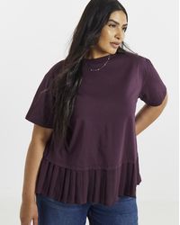 Simply Be - Tee With Woven Back - Lyst
