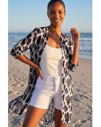 Roman - Roman Animal Print Longline Blouse - Lyst