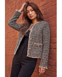 Roman - Roman Boucle Frayed Edge Jacket - Lyst