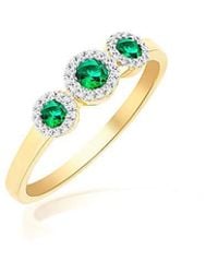 iJewel - 9Ct Lab Diamond Emerald Ring - Lyst