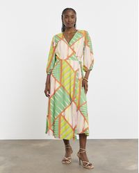 Joanna Hope - Printed Wrap Midi Dress - Lyst