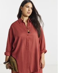 Simply Be - Linen Boxy Shirt - Lyst