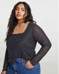 Simply Be - Square Neck Mesh Top - Lyst